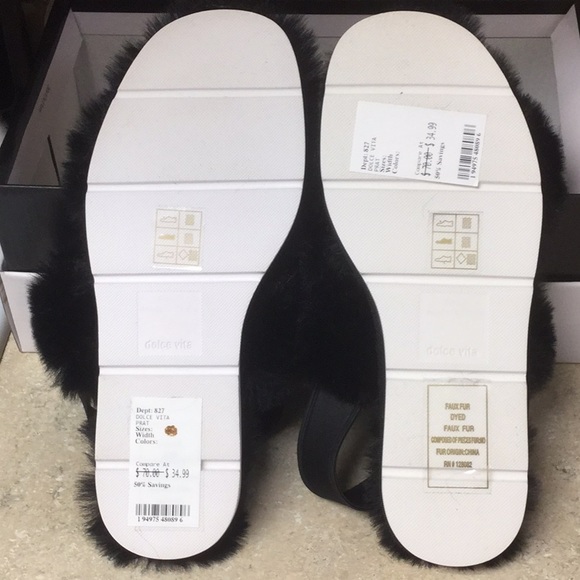 Dolce Vita black Faux Fur Sandal - Picture 3 of 4